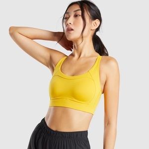 Gymshark NEW Racer Back Training Sports Bra yellow/orange Small